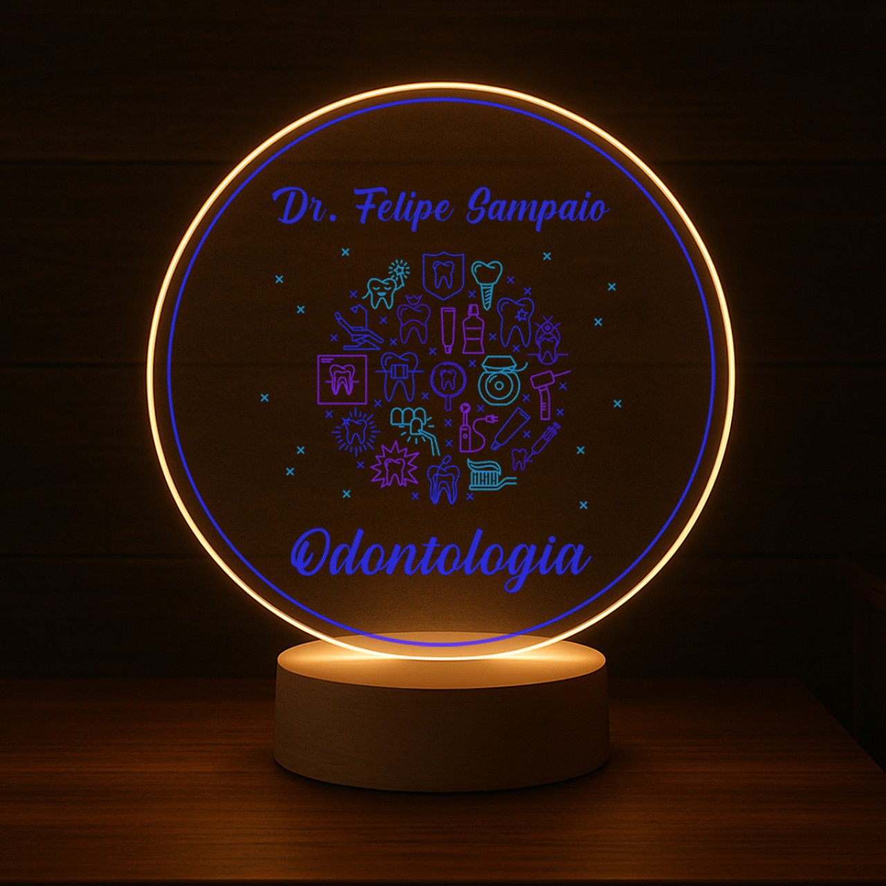 Luminária Profissões Odontologia Com Nome
