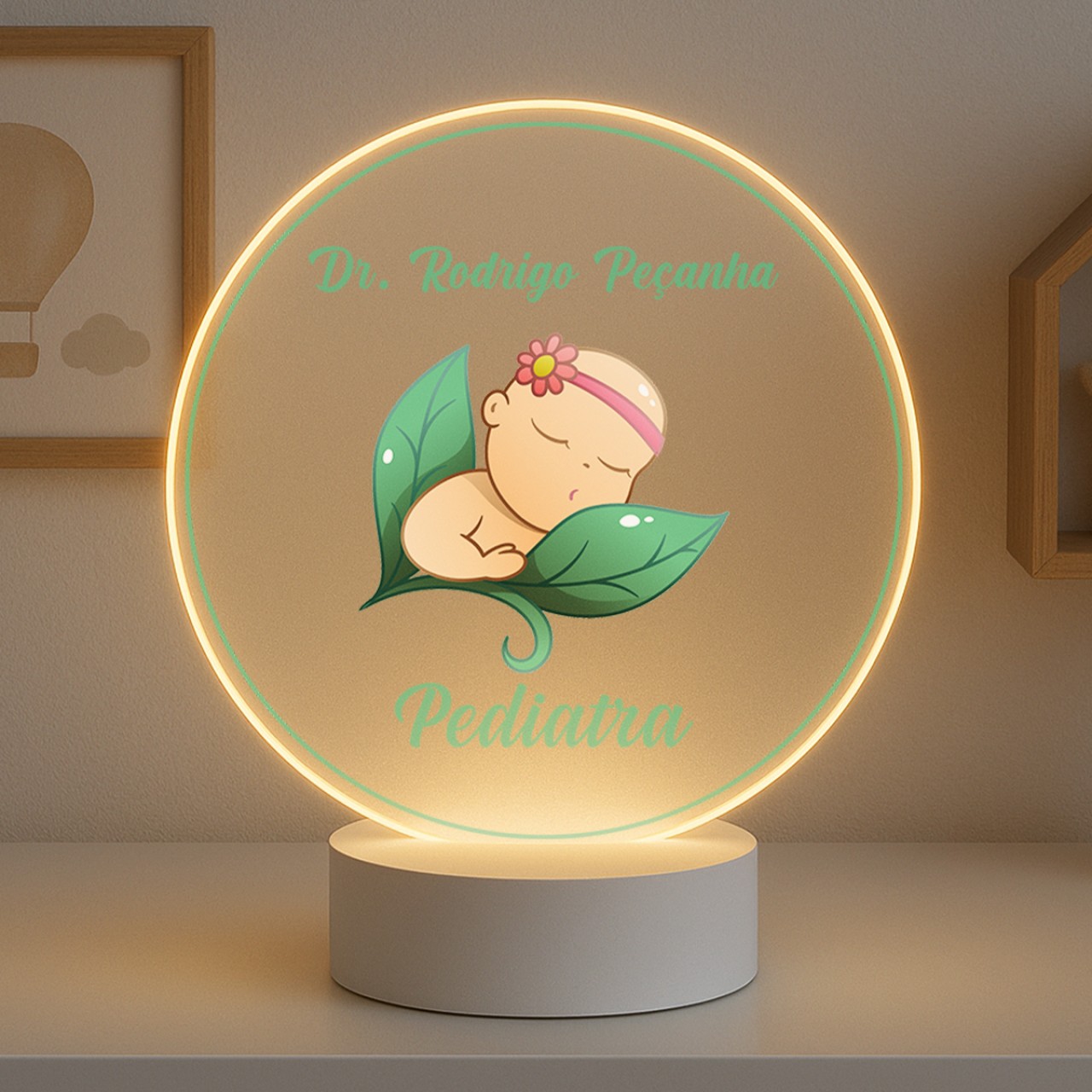 Luminária Profissões Pediatra Com Nome