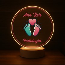 Luminária Profissões Podologia Com Nome