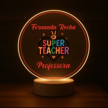 Luminária Profissões Professora Com Nome