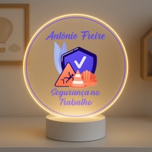 Luminária Profissões Segurança do Trabalho Com Nome