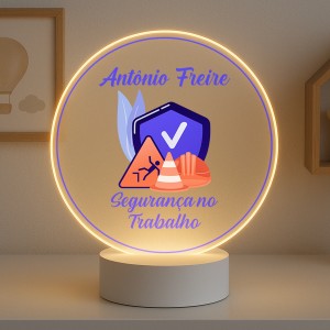 Luminária Profissões Segurança do Trabalho Com Nome