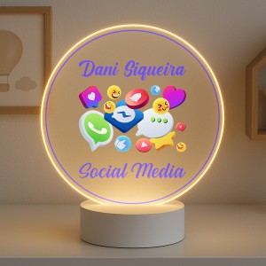 Luminária Profissões Social Media Com Nome