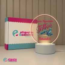 Luminária Profissões Tatuador Com Nome