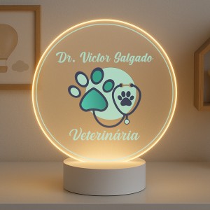 Luminária Profissões Veterinária Com Nome