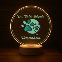 Luminária Profissões Veterinária Com Nome