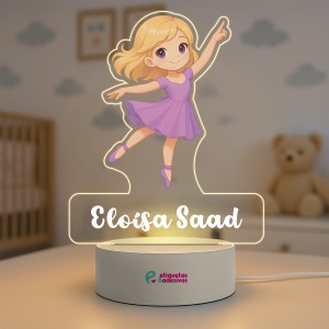 Luminária Bailarina Juju Especial com nome personalizado