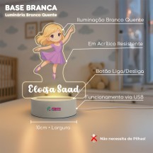 Luminária Bailarina Juju Especial com nome personalizado