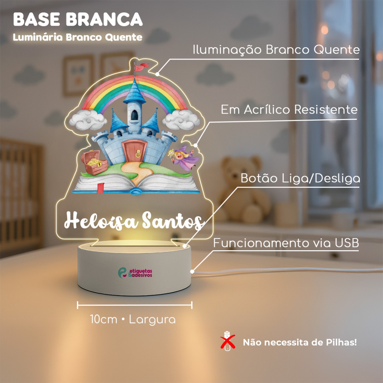 Luminária Castelo  Especial com nome personalizado