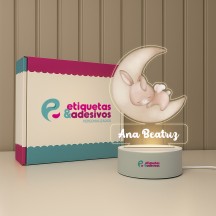 Luminária Coelhinho Soneca Especial com nome personalizado