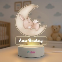 Luminária Coelhinho Soneca Especial com nome personalizado