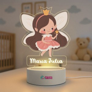 Luminária Fadinha Gabi Especial com nome personalizado