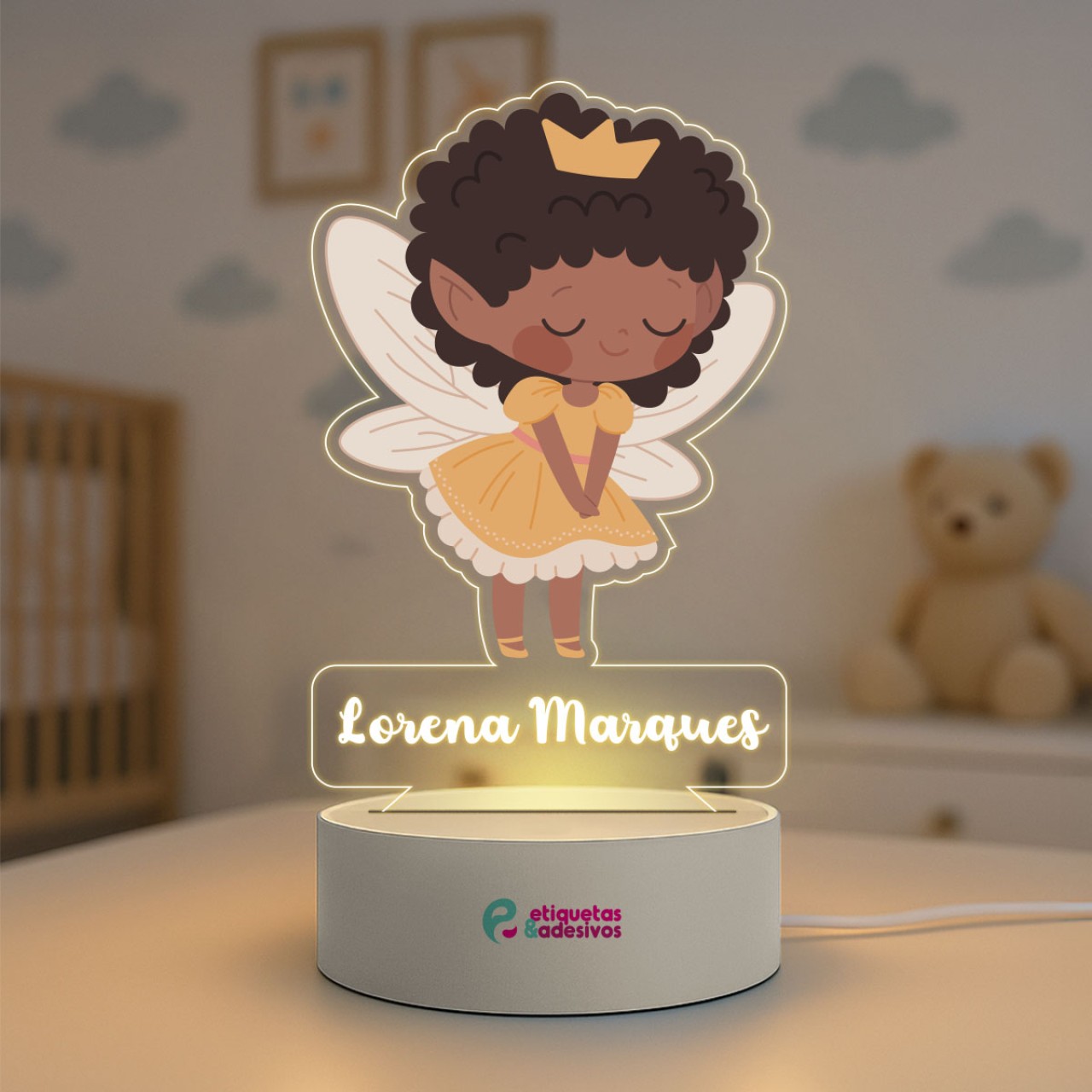 Luminária Fadinha Helena Especial com nome personalizado