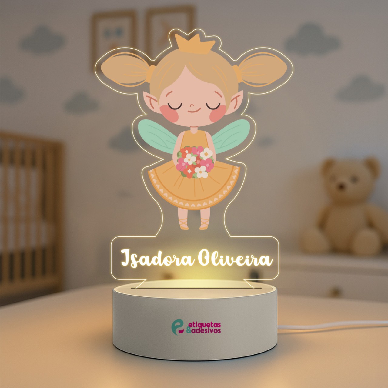 Luminária Fadinha Lulu Especial com nome personalizado