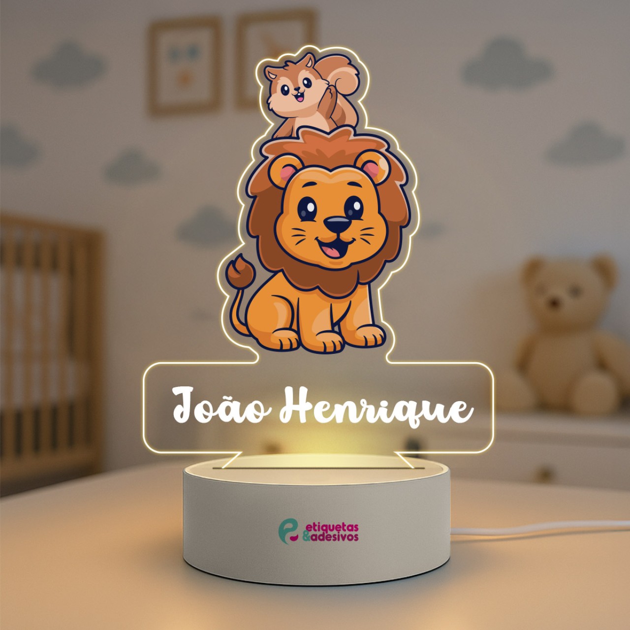 Luminária Leãozinho Especial com nome personalizado