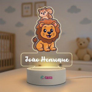 Luminária Leãozinho Especial com nome personalizado