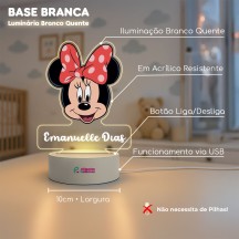Luminária Minnie Especial com nome personalizado
