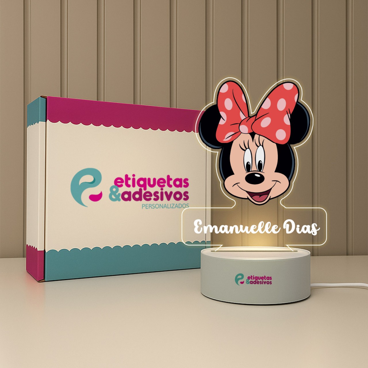 Luminária Minnie Especial com nome personalizado