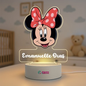 Luminária Minnie Especial com nome personalizado