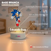 Luminária Sonic Especial com nome personalizado