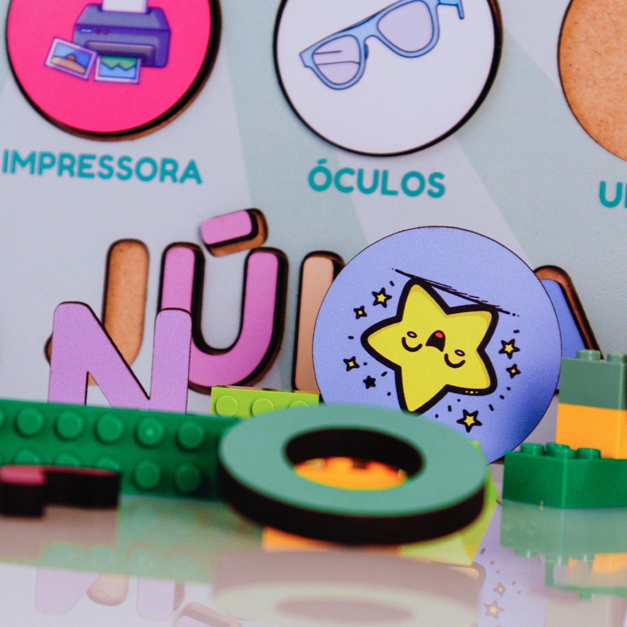 Painel Educativo AEIOU com Nome