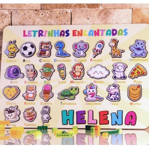 Painel Educativo Letrinhas Encantadas e Nome