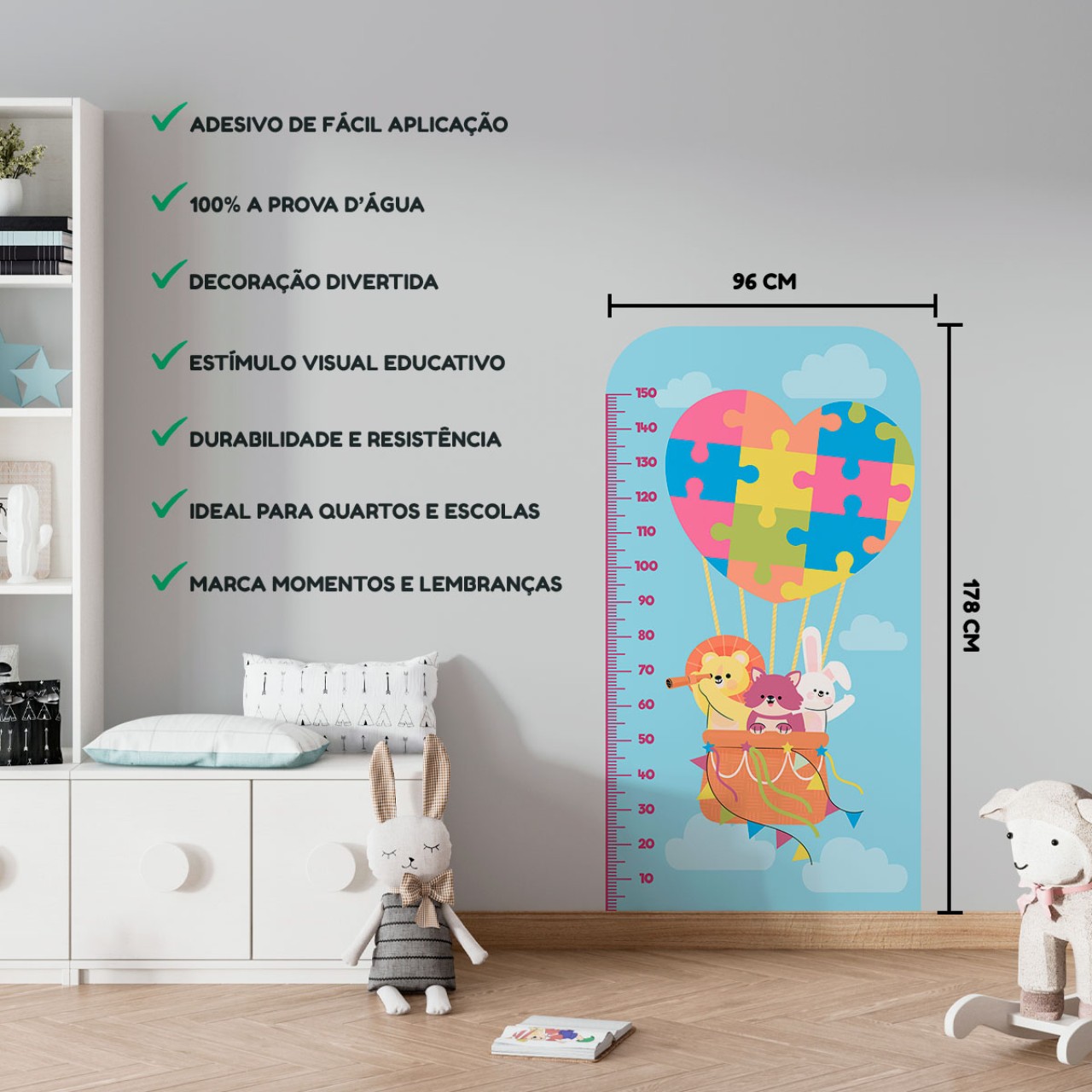Adesivo Régua de Crescimento Autismo