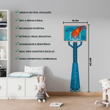 Adesivo Régua de Crescimento Basquete