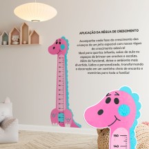 Adesivo Régua de Crescimento Dinossauro Feminino