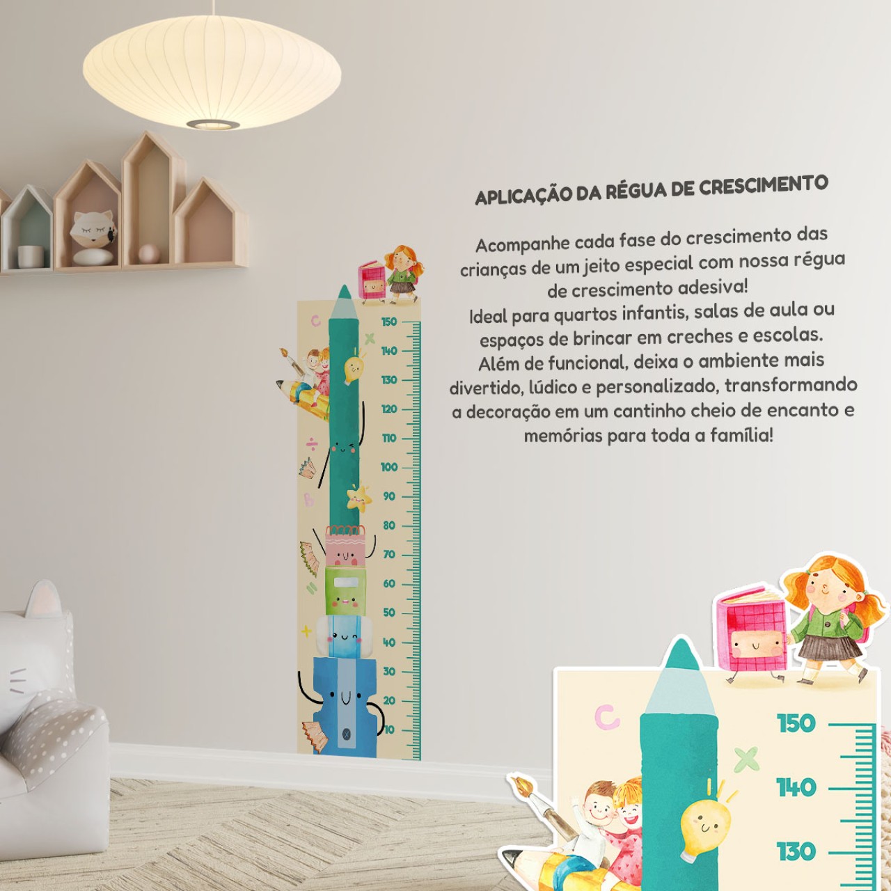 Adesivo Régua de Crescimento Escolar
