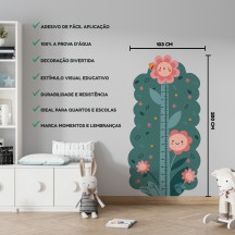 Adesivo Régua de Crescimento Florzinha