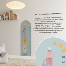 Adesivo Régua de Crescimento Gatinhos Coloridos