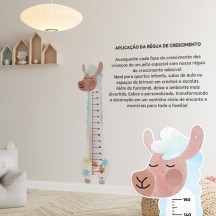 Adesivo Régua de Crescimento Lhama Masculino