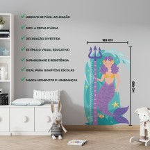 Adesivo Régua de Crescimento  Sereia