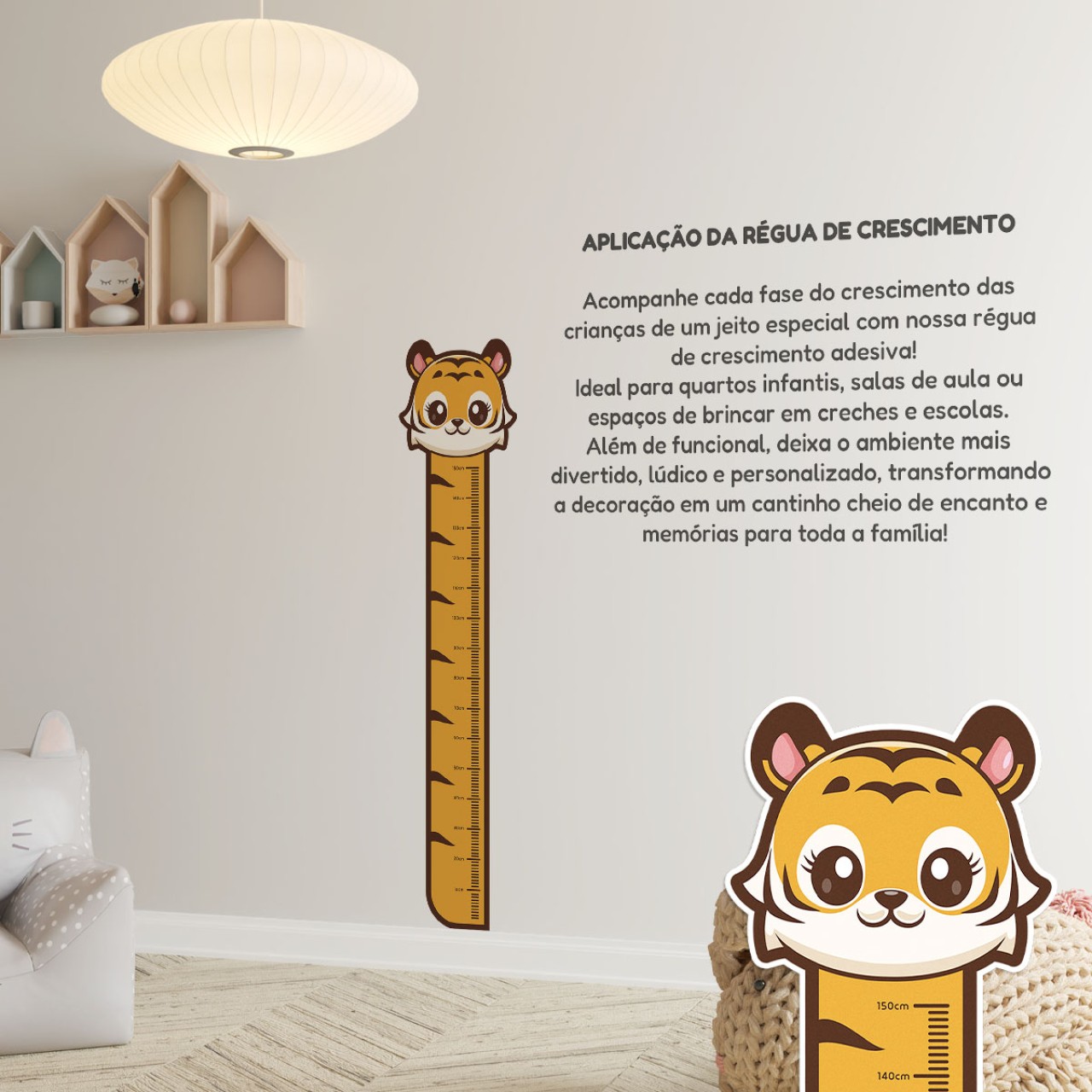 Adesivo Régua de Crescimento Tigre