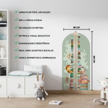 Adesivo Régua de Crescimento Ursinho Leitor