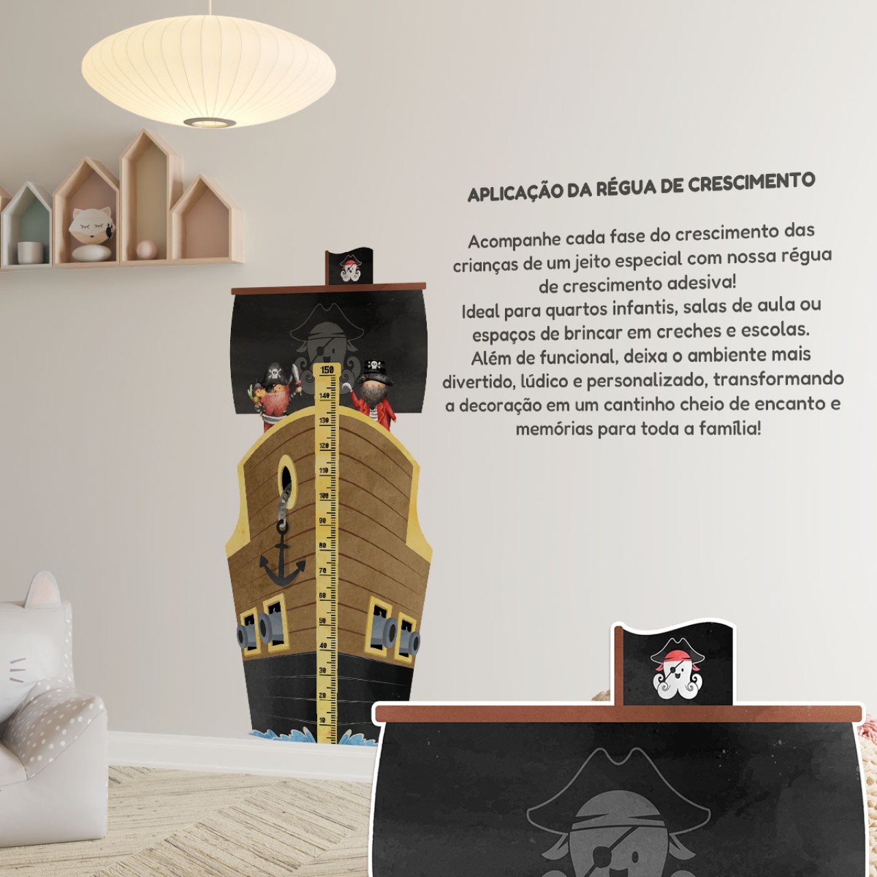 Adesivo Régua de Crescimento Pirata