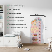 Adesivo Régua de Crescimento Princesa