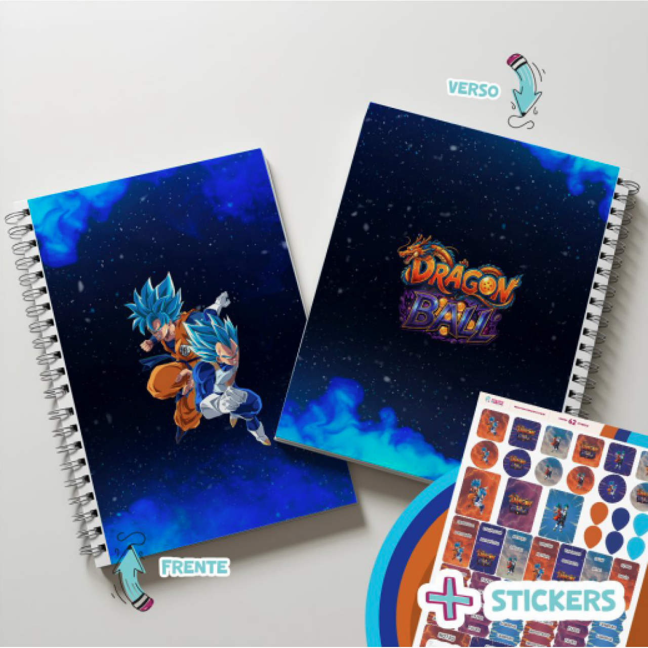 Adesivo caderno de desenho com tema
